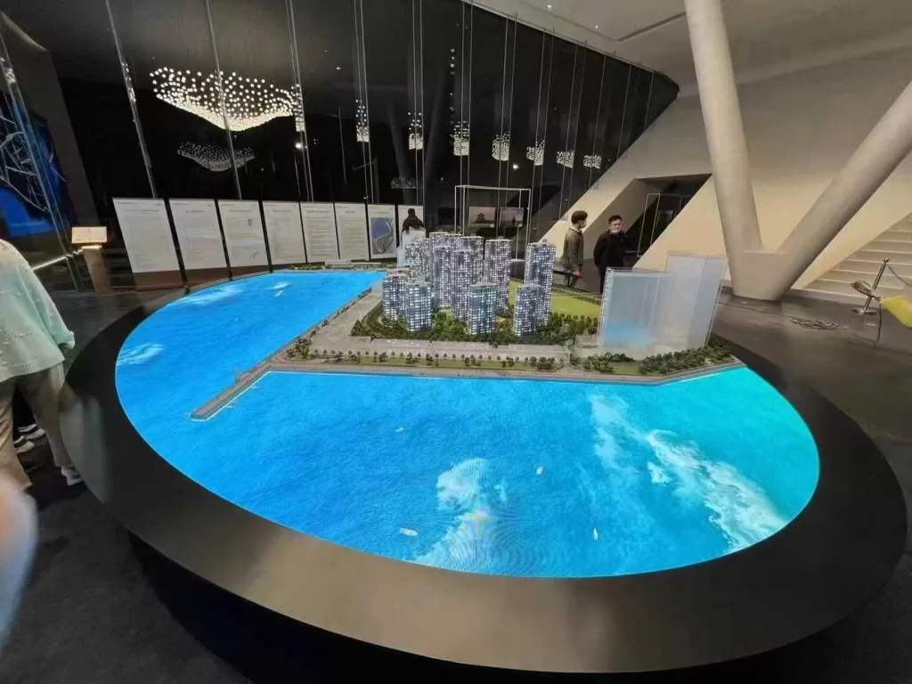 pantalla LED integrada en el piso